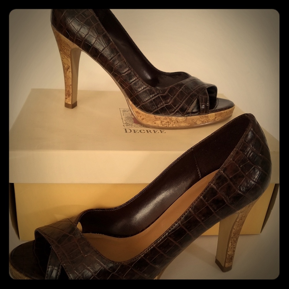 Brown high heels
